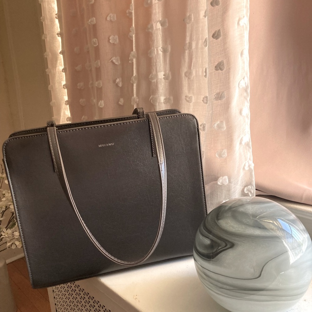 Matt & Nat Immaculate Vegan Leather Tote bag - dark smoke gray